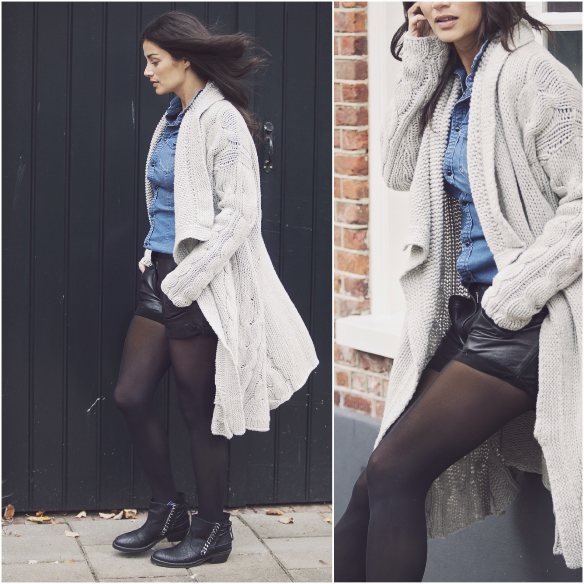 streetstyle autumn 2014 how to wear leather shorts blogforshops