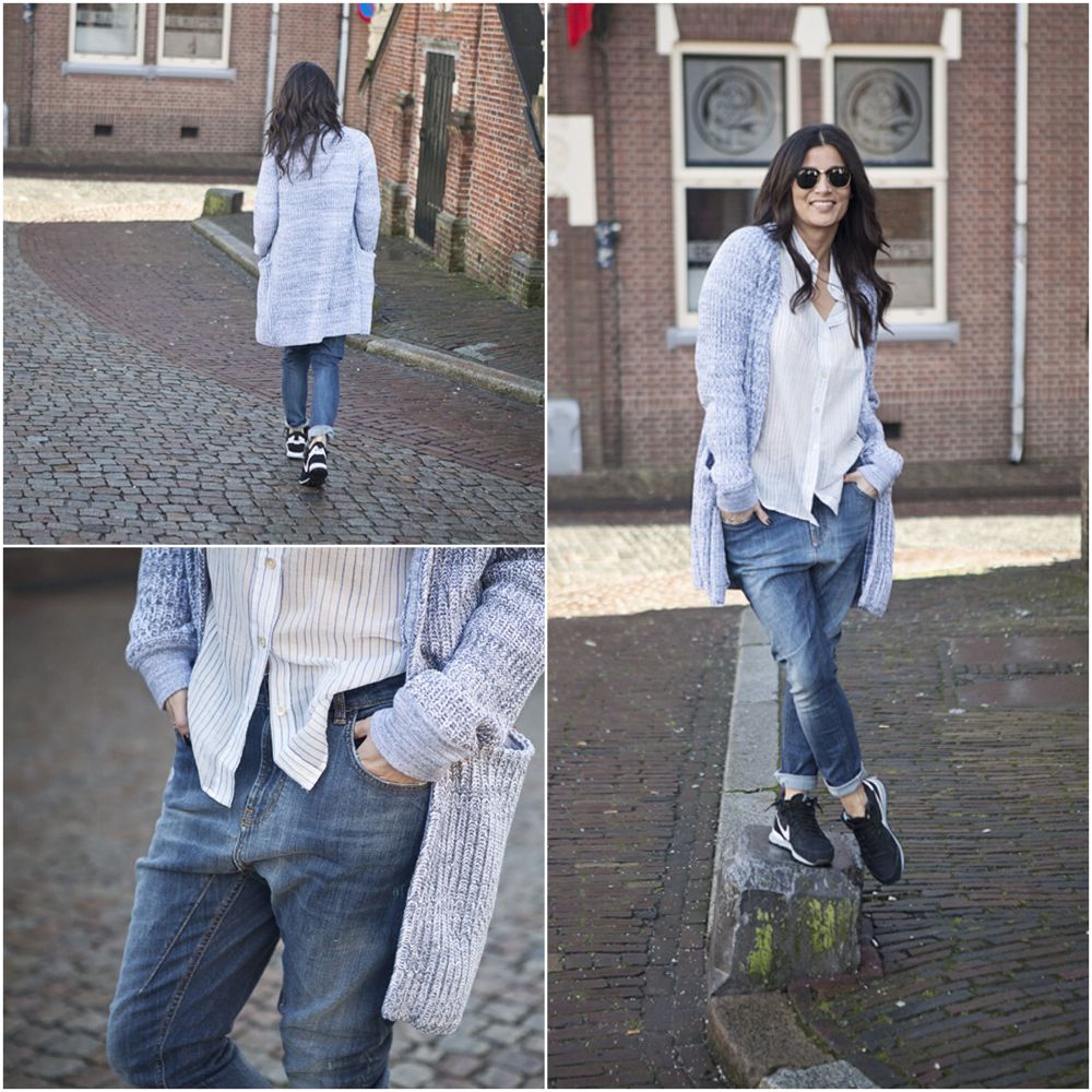 Baggy jeans, Clode striped shirt, nike internationalist streetstyle look jeans 2015 BlogForShops for Pardoes Oudewater