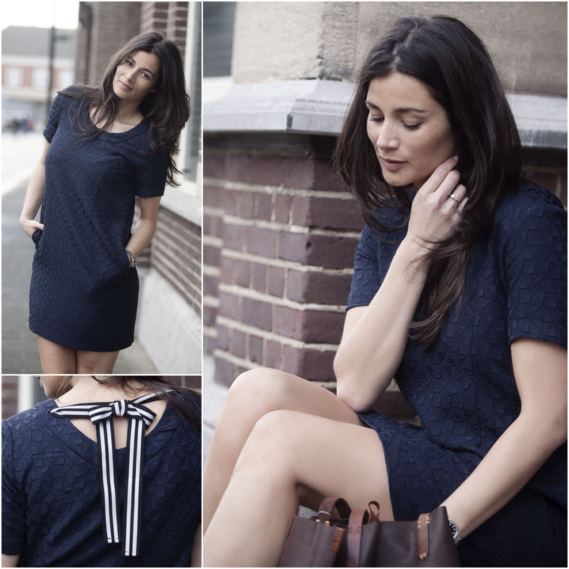 Streetstyle look Paul Smith navy dress spring summer 2015 BlogForShops for Donna Donna in Zundert NL